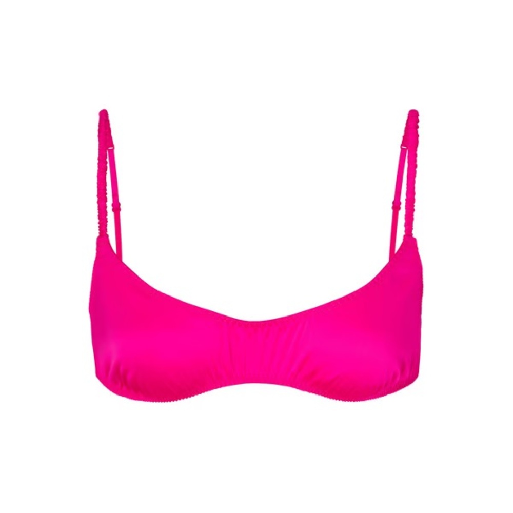 SKIMS Woven Shine Scrunchie Scoop Bralette in “Raspberry” 🩷